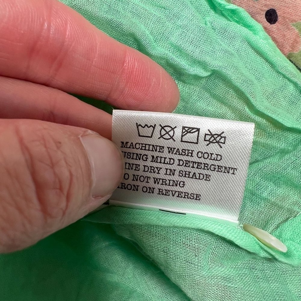Olivia James the Label Lila Midi Dress Floral Print Meadow Mint Green Smocked L - Picture 15 of 16